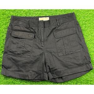 Michael Kors Womens Shorts Size 8 Black Cargo Utility Pockets Stretch Cotton